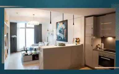 Роскошная квартира 1+1 на продажу в жилом комплексе Torun Center – прямой вид на Босфор