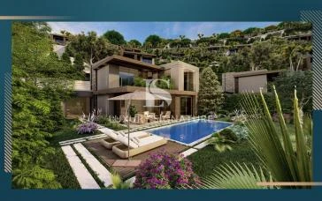 Villas in Bodrum with sea and bay view 