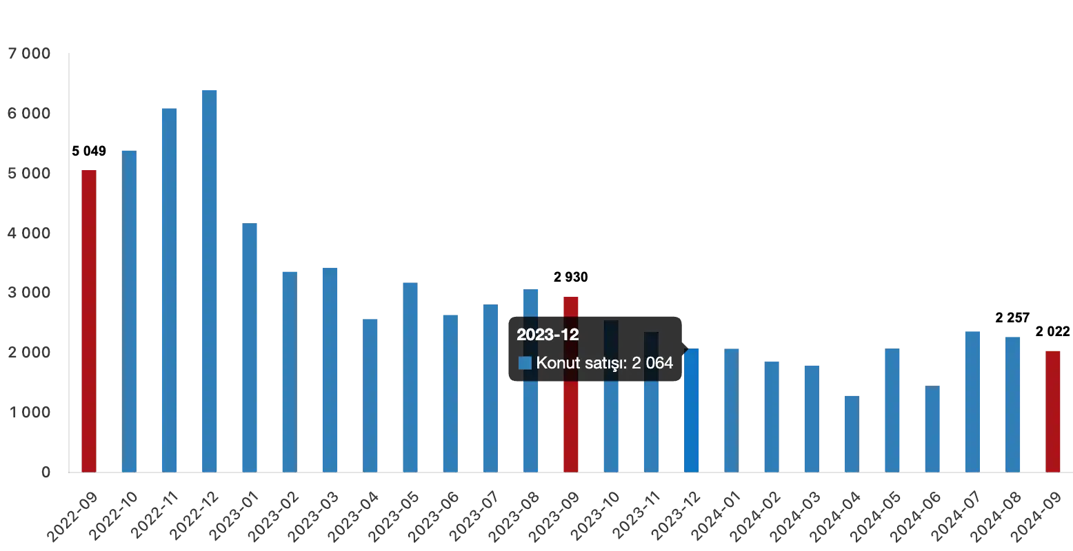 House Sales Statistics in Turkey for September 2024